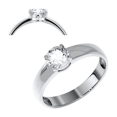 Купить оптом кольцо из серебра с фианитом 1340200254 от Krasnoe