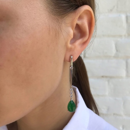 Купить оптом серьги из серебра с агатами и фианитами 2340391209-60 от Krasnoe