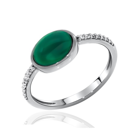 Купить оптом кольцо из серебра с агатами и фианитами 1340390375л-60 от Krasnoe