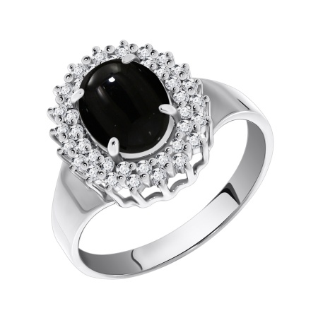 Купить оптом кольцо из серебра с агатом и фианитами 1340390145л-20 от Krasnoe