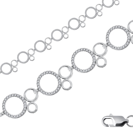 Купить оптом браслет из серебра с фианитами 4340206180л-16 от Krasnoe