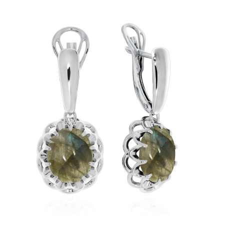 Купить оптом серьги из серебра с лабрадоритами 2340Л01541 от Krasnoe