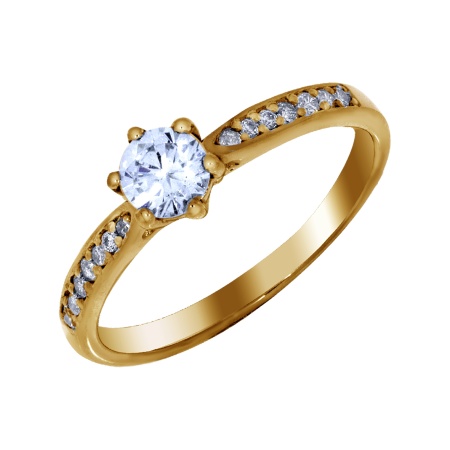 Купить оптом кольцо из серебра с фианитами 1320200206 от Krasnoe