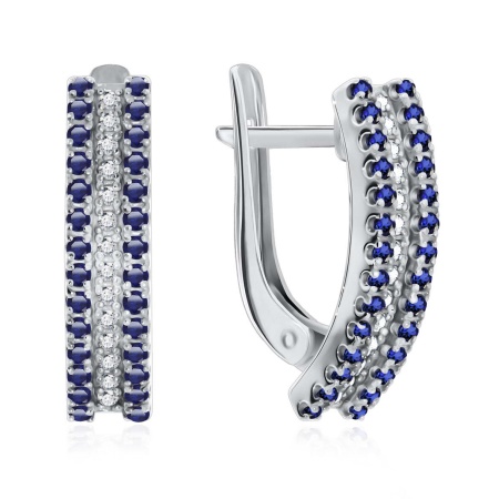 Купить оптом серьги из серебра с фианитами 2340200165-1-80 от Krasnoe