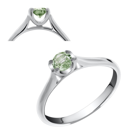 Купить оптом кольцо из серебра с кристалл ювелирныйом 1340290026-69 от Krasnoe