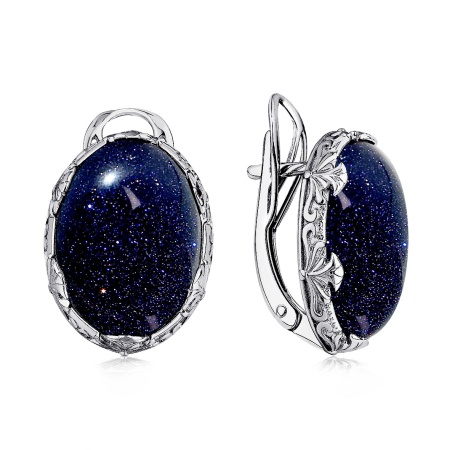 Купить оптом серьги из серебра с синтетическими авантюринами 2340361867-80 от Krasnoe