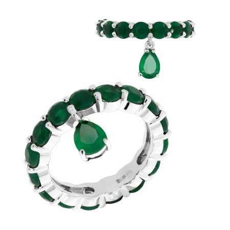 Купить оптом кольцо из серебра с агатами 1340391314-60-200 от Krasnoe