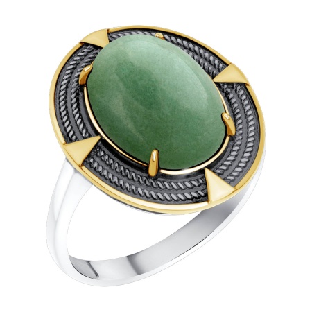 Купить оптом кольцо из серебра с авантюрином 1317365779-1 от Krasnoe