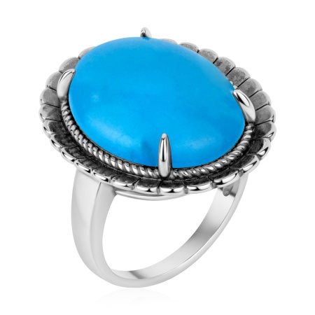 Купить оптом кольцо из серебра с бирюзой 1310Б26361 от Krasnoe