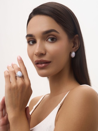 Купить оптом серьги из серебра с агатами 2340390968-84 от Krasnoe