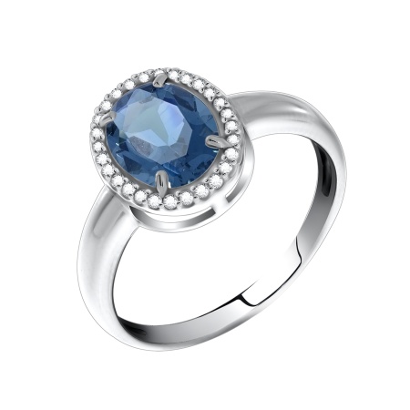 Купить оптом кольцо из серебра с кристалл ювелирныйом и фианитами 1340290282л-76 от Krasnoe