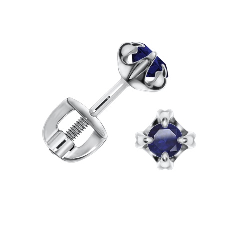 Купить оптом пусеты из серебра с ситаллами П340882340-82 от Krasnoe