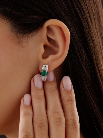 Купить оптом серьги из серебра с агатами и фианитами 2340392378л-60 от Krasnoe