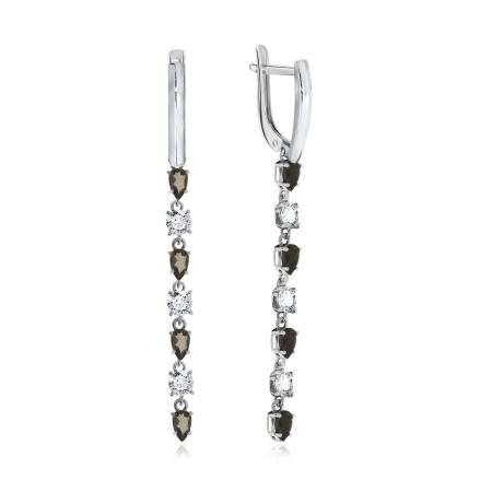 Купить оптом серьги из серебра с топазами и фианитами 2340102513 от Krasnoe