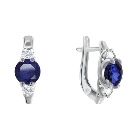 Купить оптом серьги из серебра с ситаллами и фианитами 2340880260-81 от Krasnoe