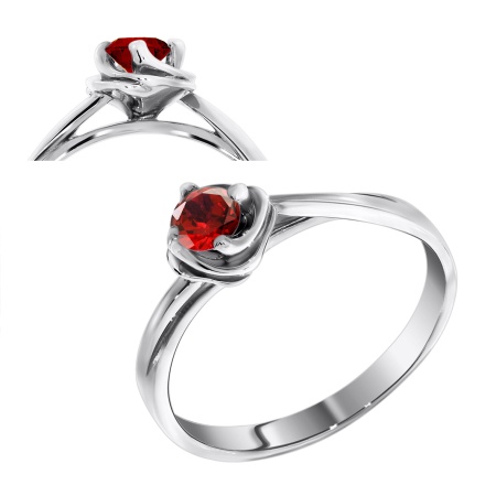 Купить оптом кольцо из серебра с гранатом 1340150058 от Krasnoe