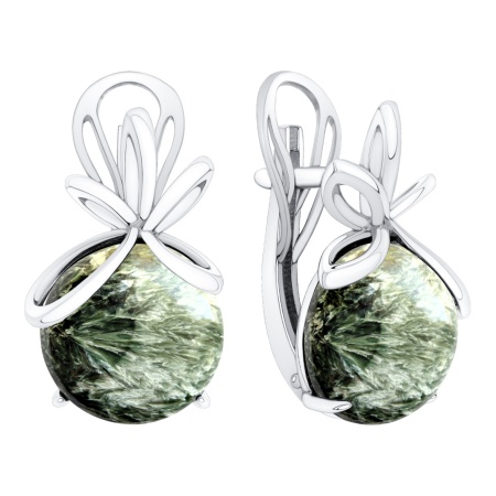 Купить оптом серьги из серебра с серафинитами 2340925807 от Krasnoe