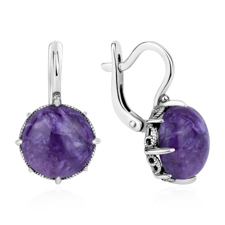 Купить оптом серьги из серебра с чароитами 2340466327 от Krasnoe