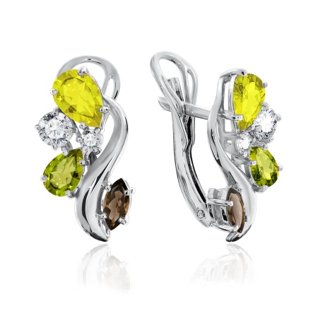 Купить оптом серьги из серебра с фианитами 2340200873 от Krasnoe