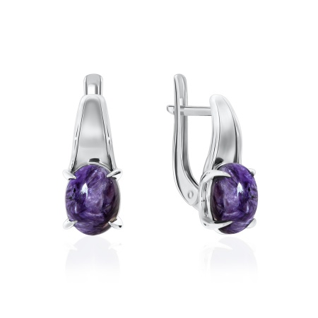 Купить оптом серьги из серебра с чароитами 2340460370 от Krasnoe