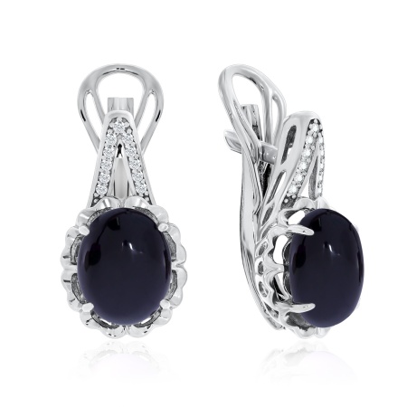 Купить оптом серьги из серебра с агатами и фианитами 2340391213л-20 от Krasnoe