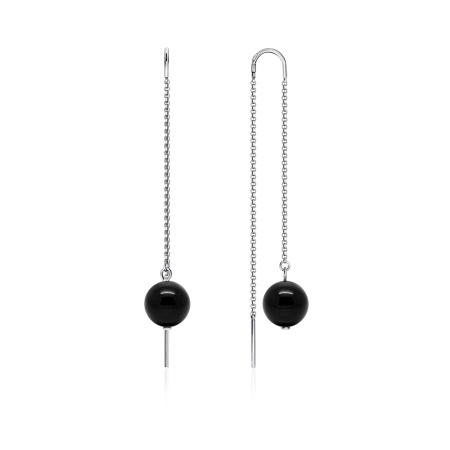 Купить оптом серьги из серебра с ониксами 2340430712 от Krasnoe