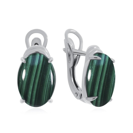 Купить оптом серьги из серебра с малахитами 2340381794 от Krasnoe