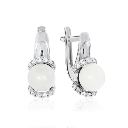 Купить оптом серьги из серебра с жемчугами 2340050820-1 от Krasnoe
