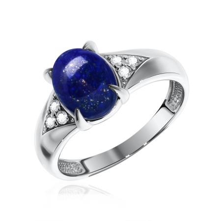 Купить оптом кольцо из серебра с лазуритом и фианитами 1340470372л от Krasnoe