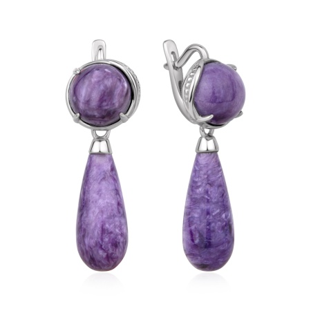 Купить оптом серьги из серебра с чароитами 2340466580 от Krasnoe