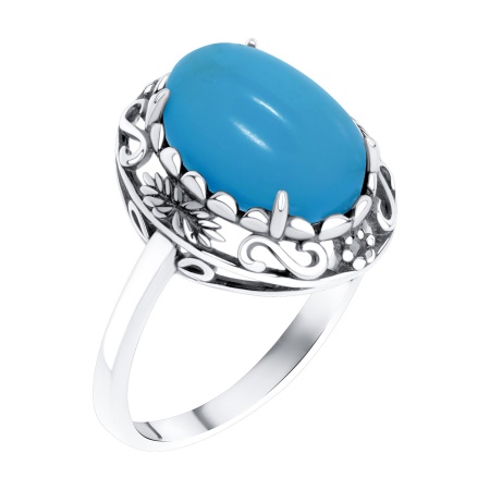 Купить оптом кольцо из серебра с бирюзой 1310Б25723 от Krasnoe