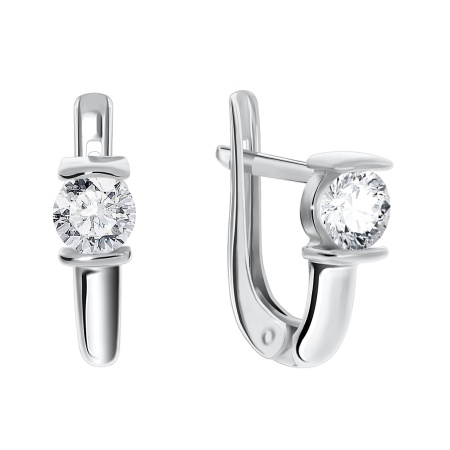 Купить оптом серьги из серебра с фианитами 2340200195 от Krasnoe