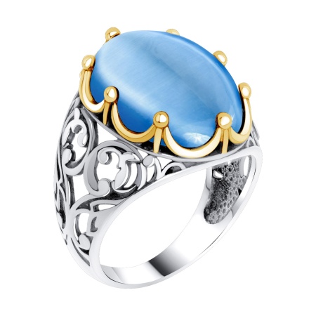 Купить оптом кольцо из серебра с кошачий глазом 1317265798-70 от Krasnoe