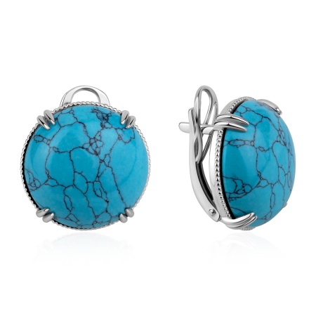 Купить оптом серьги из серебра с бирюзой 2340275894 от Krasnoe