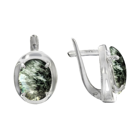 Купить оптом серьги из серебра с серафинитами 2340920029 от Krasnoe