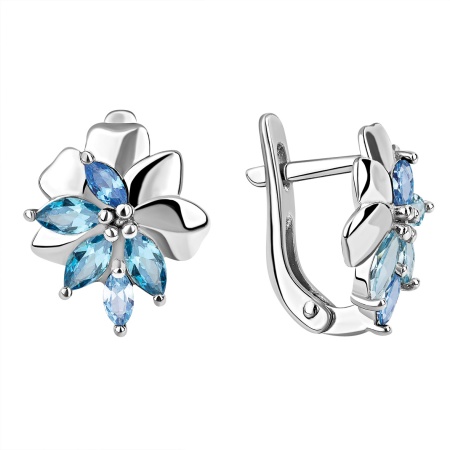 Купить оптом серьги из серебра с ситаллами 2340882165-76 от Krasnoe