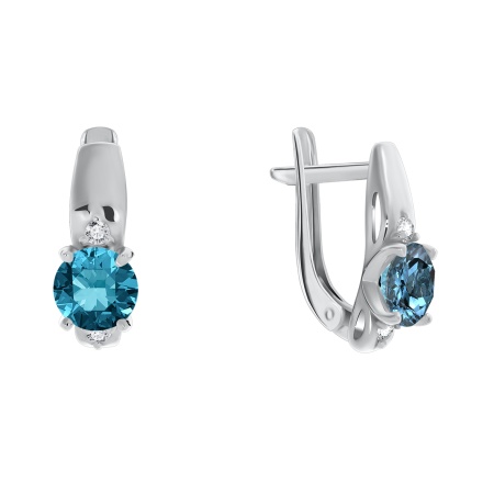 Купить оптом серьги из серебра с нанокристаллами и фианитами 2340880259-76 от Krasnoe