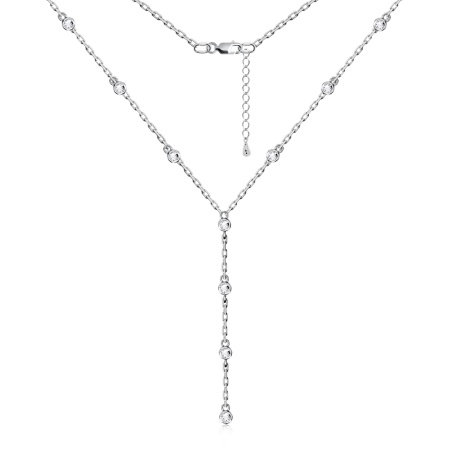 Купить оптом колье из серебра с фианитами 8340206234л-16 от Krasnoe
