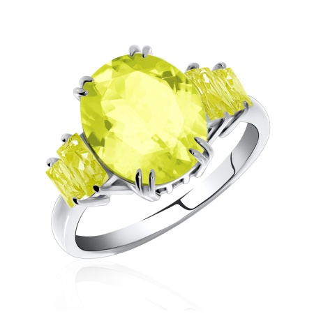 Купить оптом кольцо из серебра с кварцем и фианитами 1340180227-4 от Krasnoe