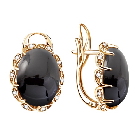 Купить оптом серьги из серебра с агатами и фианитами 2320395114л-20 от Krasnoe