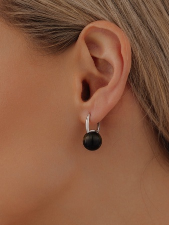 Купить оптом серьги из серебра с соколиный глазами 2340СГ4318 от Krasnoe