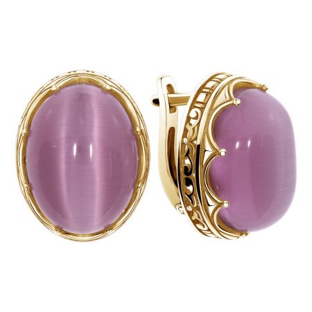 Купить оптом серьги из серебра с кошачий глазами 2320265117-30 от Krasnoe