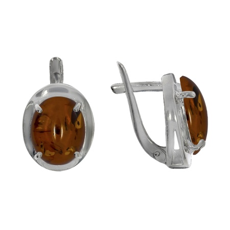 Купить оптом серьги из серебра с янтарём 2340480029 от Krasnoe