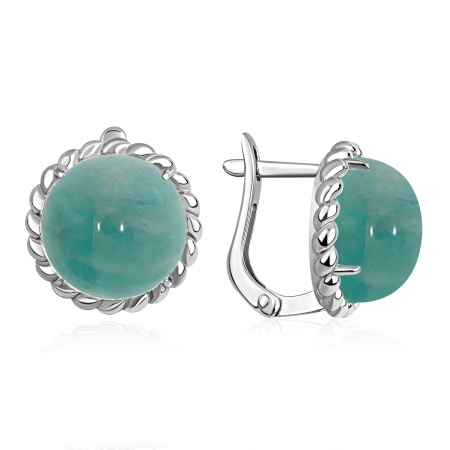 Купить оптом серьги из серебра с амазонитами 2340375089 от Krasnoe