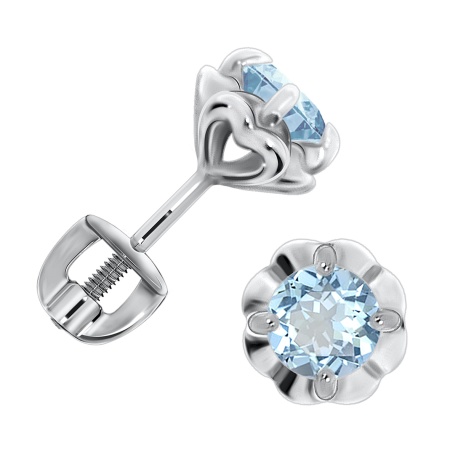 Купить оптом пусеты из серебра с топазами, топазами и топазами П340070745 от Krasnoe