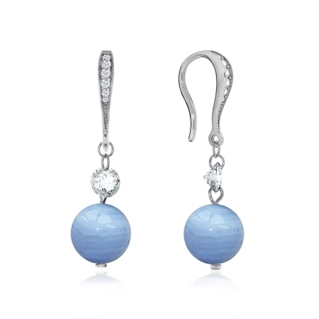 Купить оптом серьги из серебра с агатами и фианитами 2340390612-70 от Krasnoe