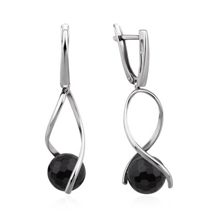 Купить оптом серьги из серебра с ониксами 2340434528-1 от Krasnoe