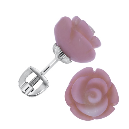 Купить оптом пусеты из серебра с кораллами П340281210 от Krasnoe