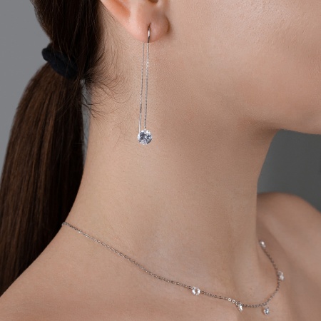 Купить оптом серьги из серебра с фианитами 2340200760-1 от Krasnoe