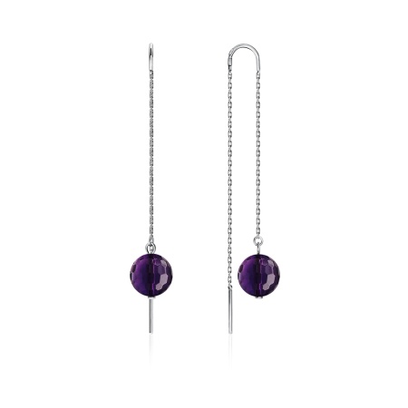 Купить оптом серьги из серебра с аметистами 2340060711-2 от Krasnoe
